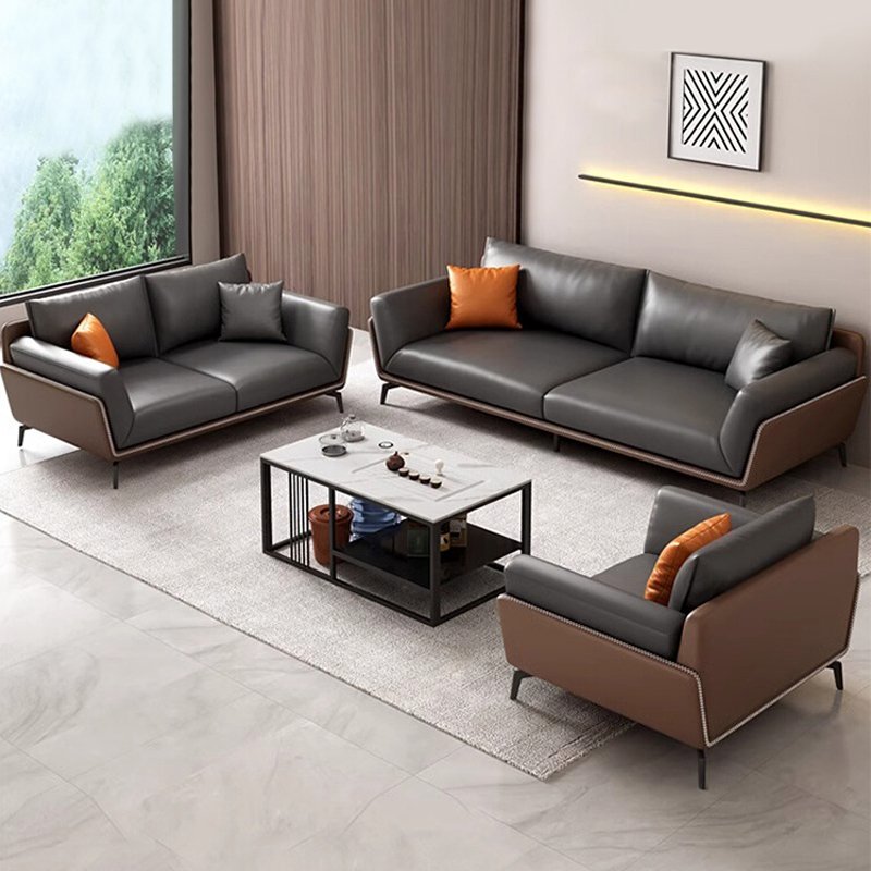 Italian Style wooden Executive Designs Office Furniture Leather Modular Office Sofa Set Furniture