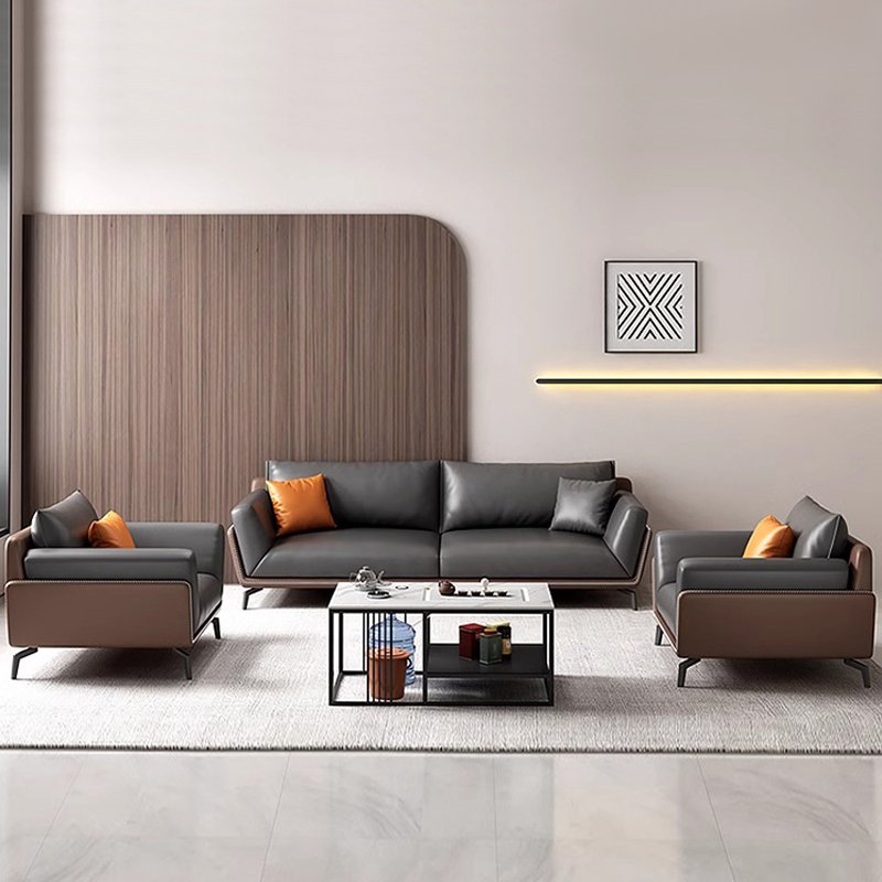 Italian Style wooden Executive Designs Office Furniture Leather Modular Office Sofa Set Furniture