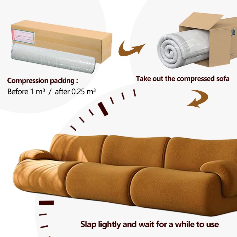GuangDong Modular Compression Sofas Set Living Room Furniture Vacuum Pack Compression Sofa Compressed For Home Couch In Boxe