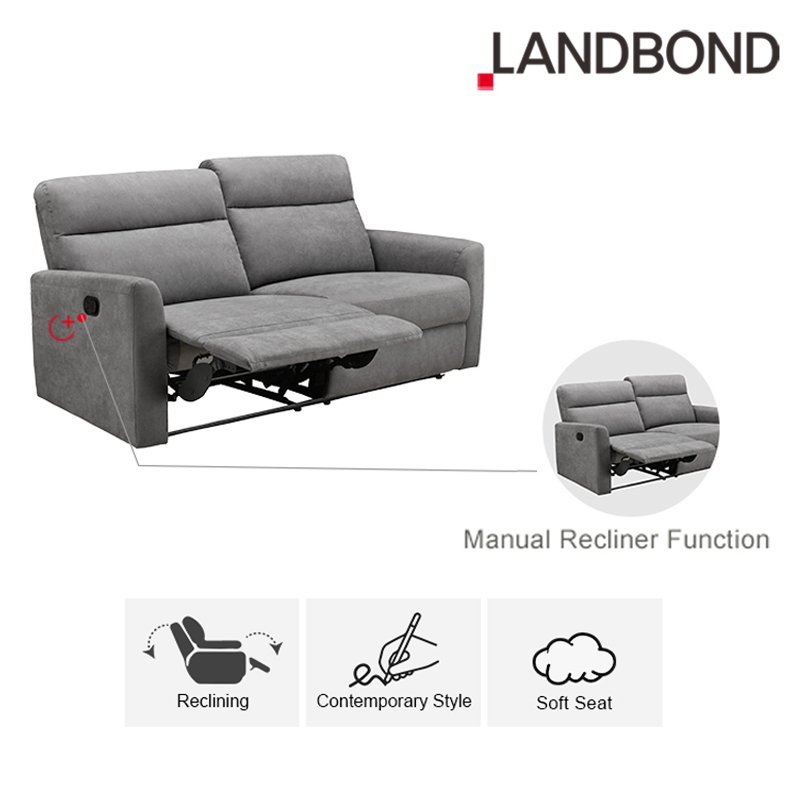 Soft Comfortable Modern Minimalist Fabric Sofa Set Living Room office Furniture With Dual Manual Recliners couch furniture set