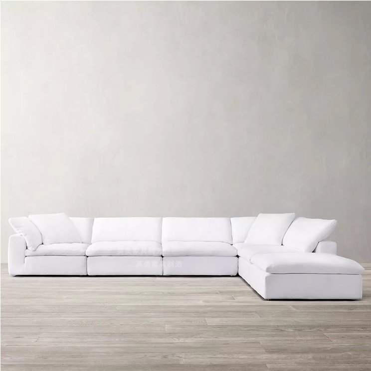 ATUNUS easy and convenient Feather nordic modular Sectional Sofa Living Rooms Comfortable White Couch With Chaise