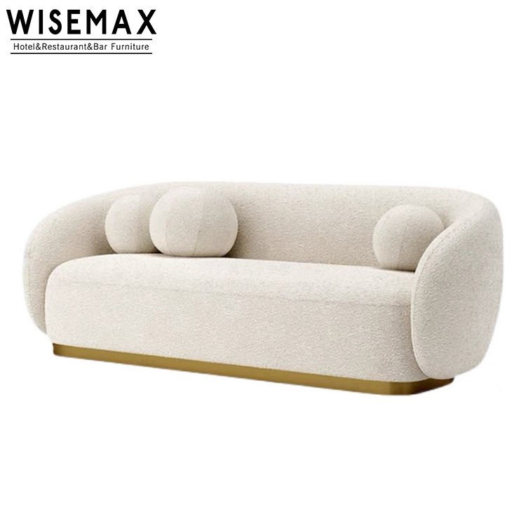 WISEMAX FURNITURE Light luxury European style modern curved shape leisure sofa for living room