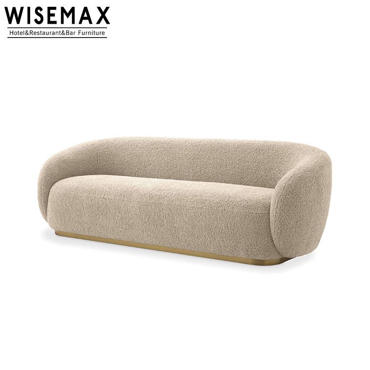 WISEMAX FURNITURE Light luxury European style modern curved shape leisure sofa for living room
