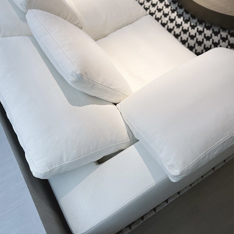Popular Nordic Modern Modular Cloud Sofa Furniture Set Living Room Linen Fabric Minimalism Sectional Sofa Set