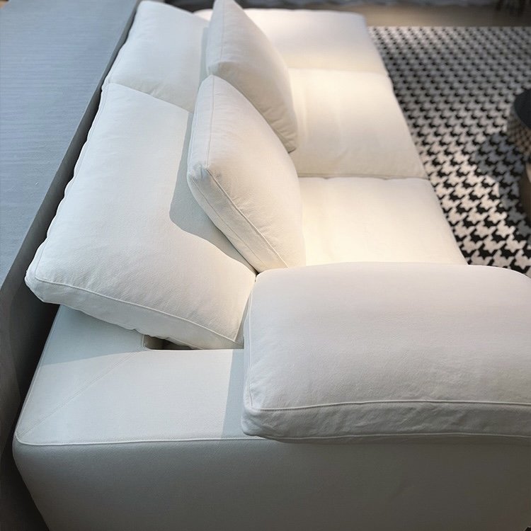 Popular Nordic Modern Modular Cloud Sofa Furniture Set Living Room Linen Fabric Minimalism Sectional Sofa Set