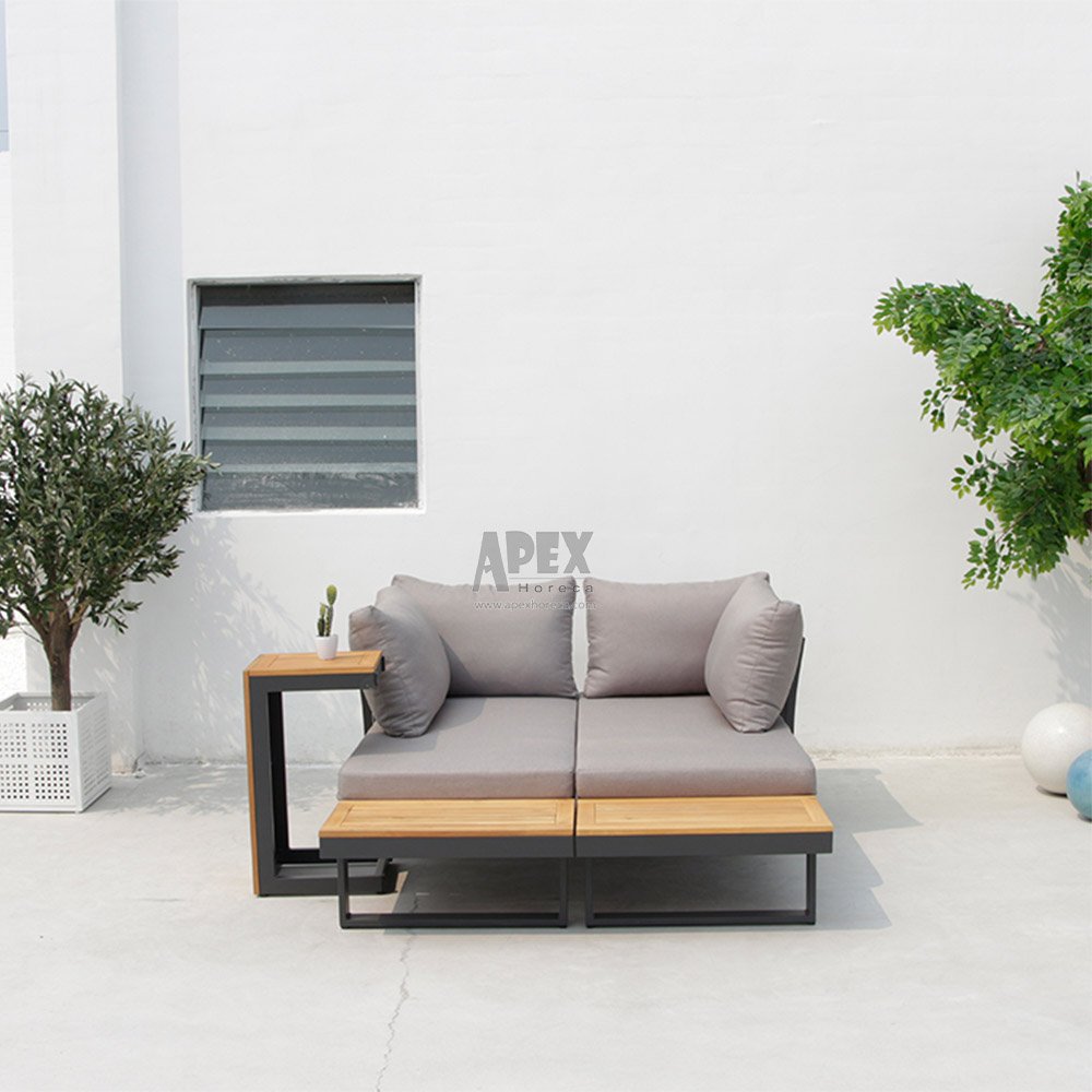 Apex Luxury Seat Hotel Terrace Aluminum Sectional Sofa Patio Set Outdoor Furniture