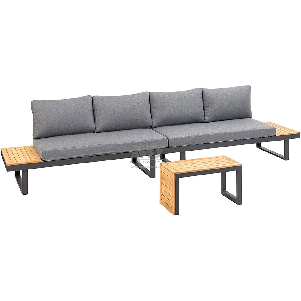 Apex Luxury Seat Hotel Terrace Aluminum Sectional Sofa Patio Set Outdoor Furniture