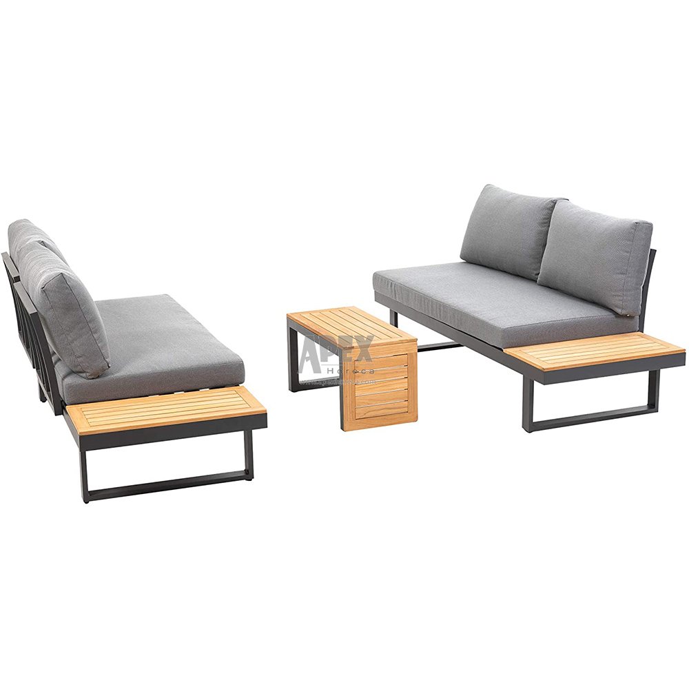 Apex Luxury Seat Hotel Terrace Aluminum Sectional Sofa Patio Set Outdoor Furniture