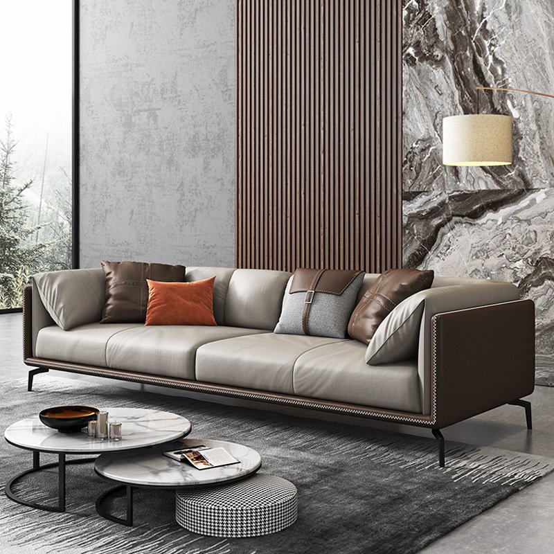 New Italian high-end custom sofa, living room, office reception and lounge leather sofa combination