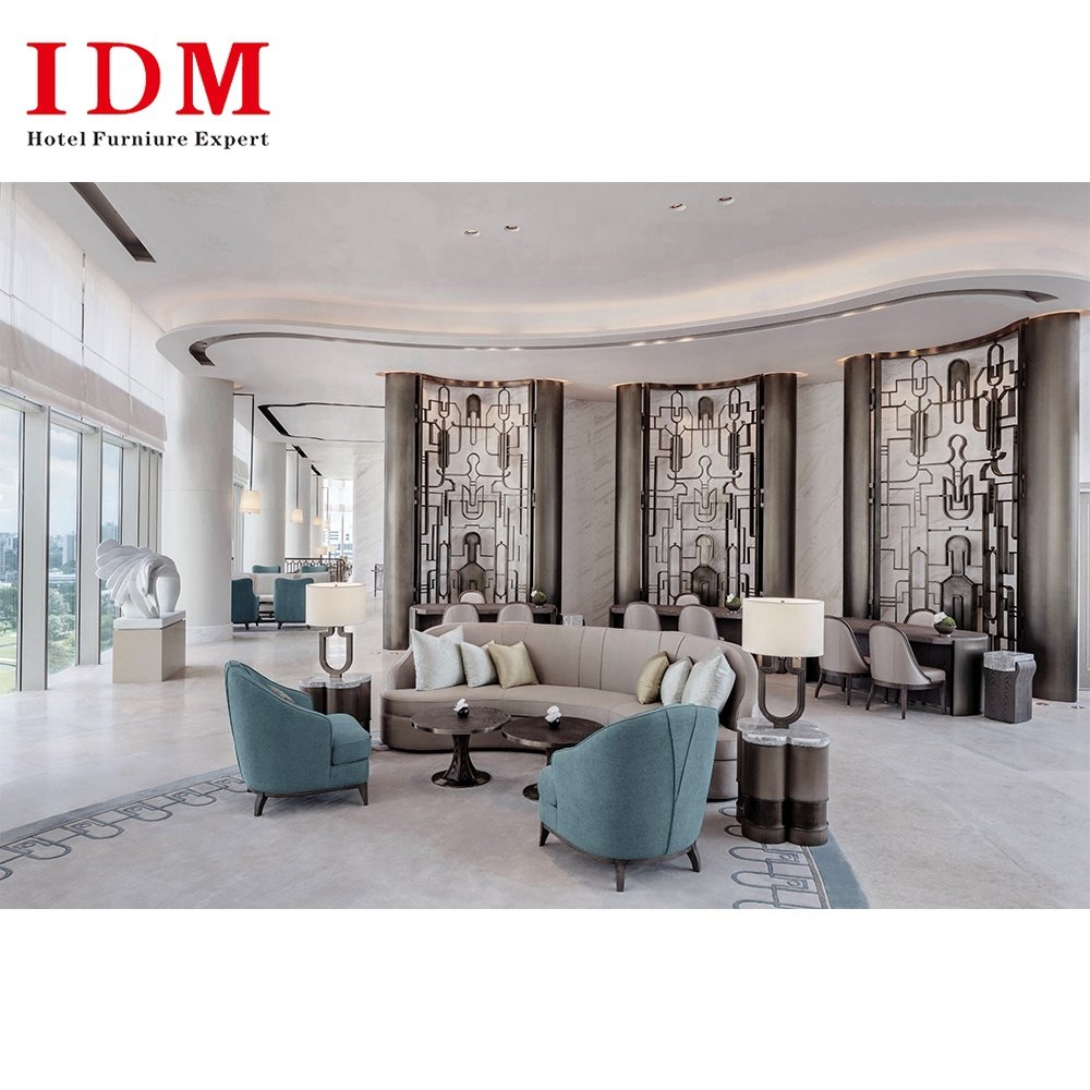 Hotel Project Modern High Quality Hotel L Shape Corner Sofa Fabric Leather Office Sofa Set Hotel Lobby Sofa Furniture Set