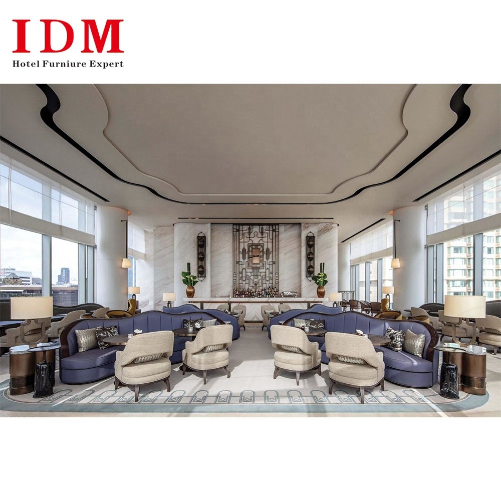 Hotel Project Modern High Quality Hotel L Shape Corner Sofa Fabric Leather Office Sofa Set Hotel Lobby Sofa Furniture Set
