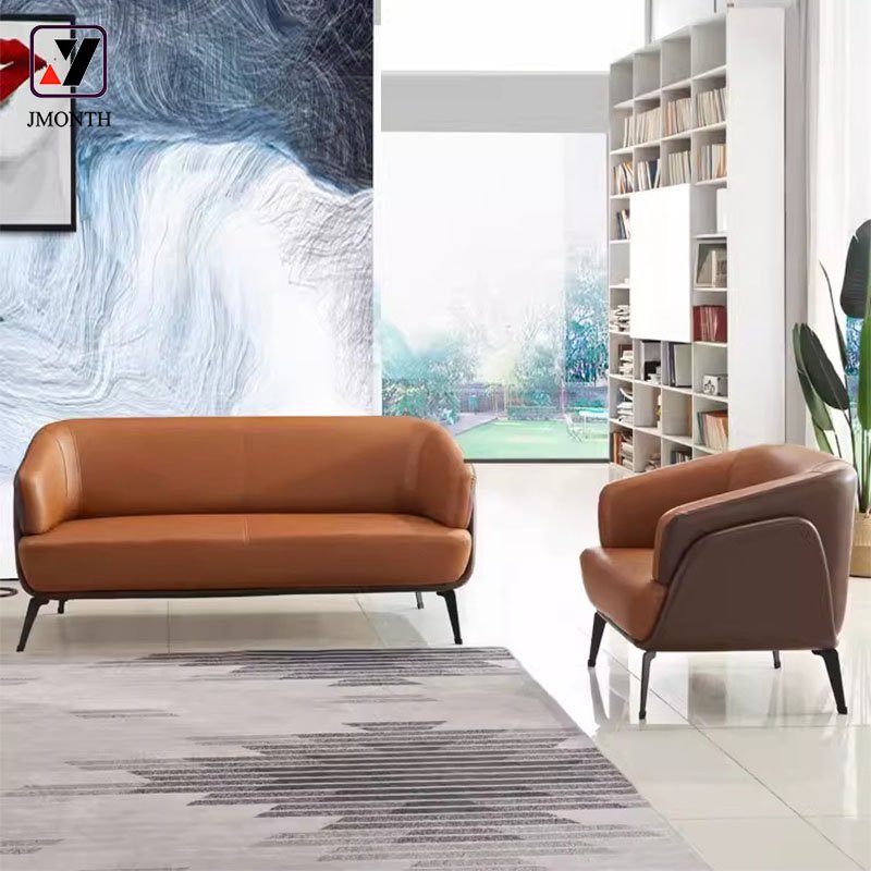 Simple Design Executive Office Sofa Commercial Waiting Area Leather Office Sofa Set Furniture
