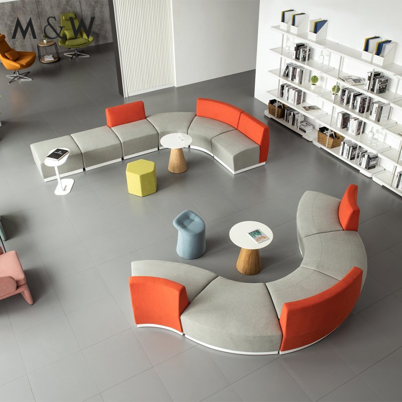 M&W Modern waiting room furniture sectional luxury visitor office reception sofa set
