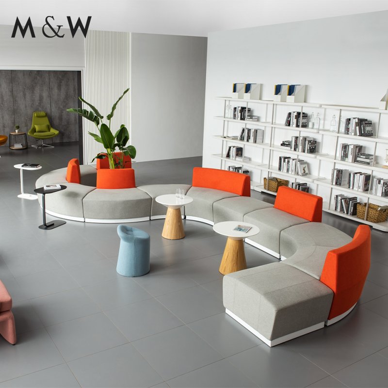 M&W Modern waiting room furniture sectional luxury visitor office reception sofa set