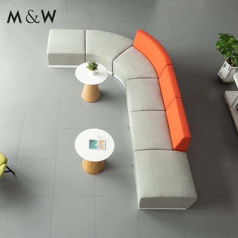 M&W Modern waiting room furniture sectional luxury visitor office reception sofa set