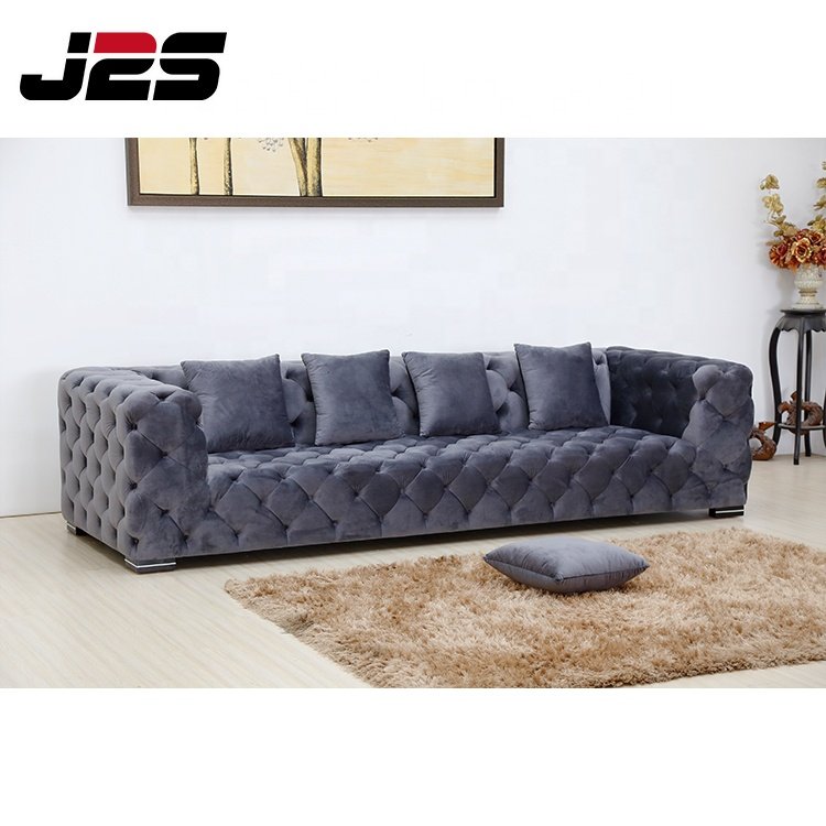 Customized Chesterfield Lounge Sofa Velvet Corner Sofas Fabric Sofa Set