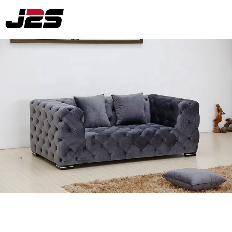 Customized Chesterfield Lounge Sofa Velvet Corner Sofas Fabric Sofa Set