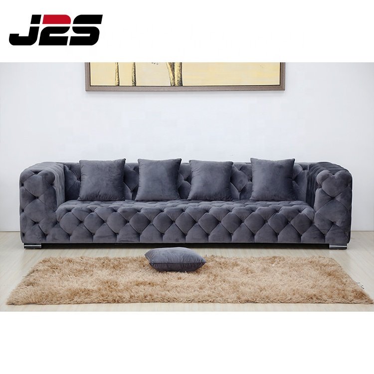 Customized Chesterfield Lounge Sofa Velvet Corner Sofas Fabric Sofa Set