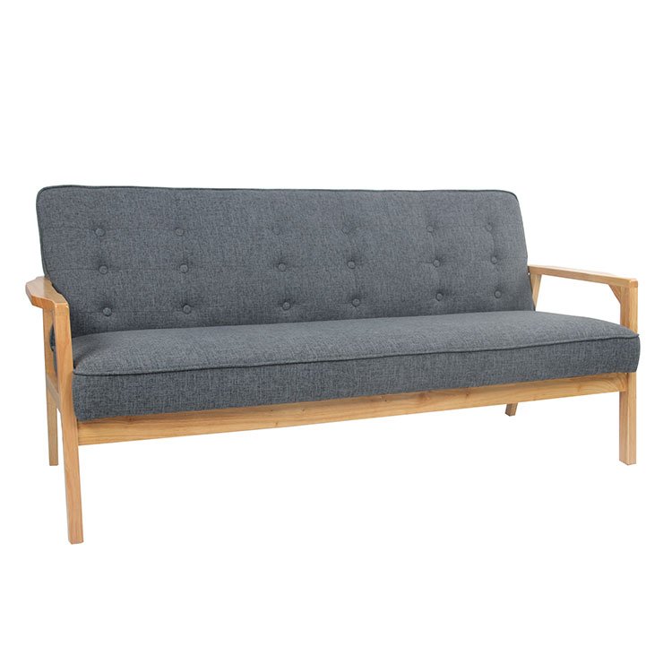 Modern Design Elegant Living Room Sofa Natural 6 Seater Wooden Frame Cotton Canvas Vintage Lounge Office Sofa Bed