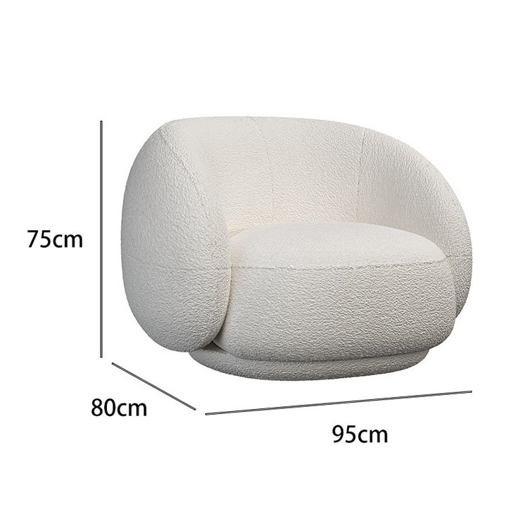 Nordic modern arc three-seat sofa combination office lamb wool studio reception sofa coffee table combination