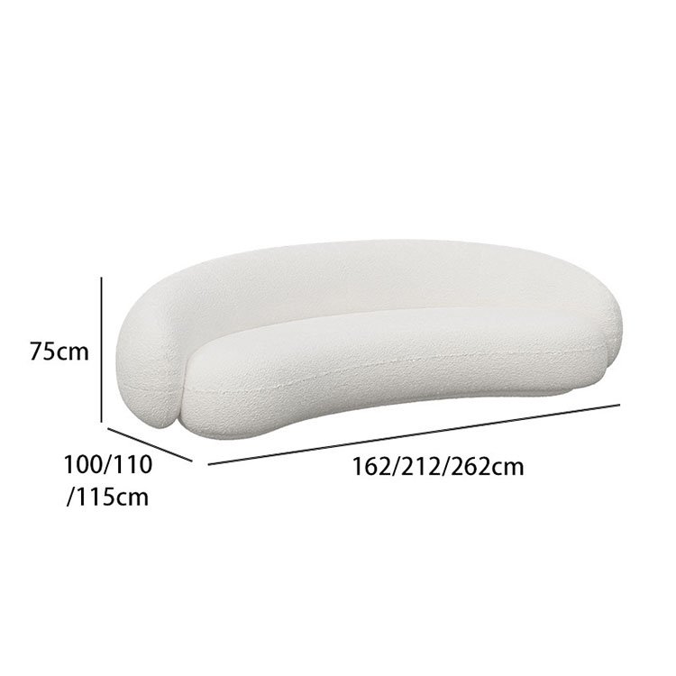 Nordic modern arc three-seat sofa combination office lamb wool studio reception sofa coffee table combination