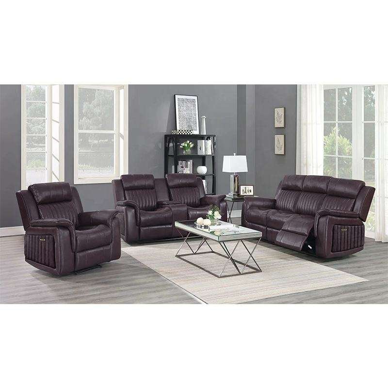 Black Air Leather 3+2+1 Recliner Sofa Hotel Home Office Furniture Luxury Reclining Sectional Sofa Set