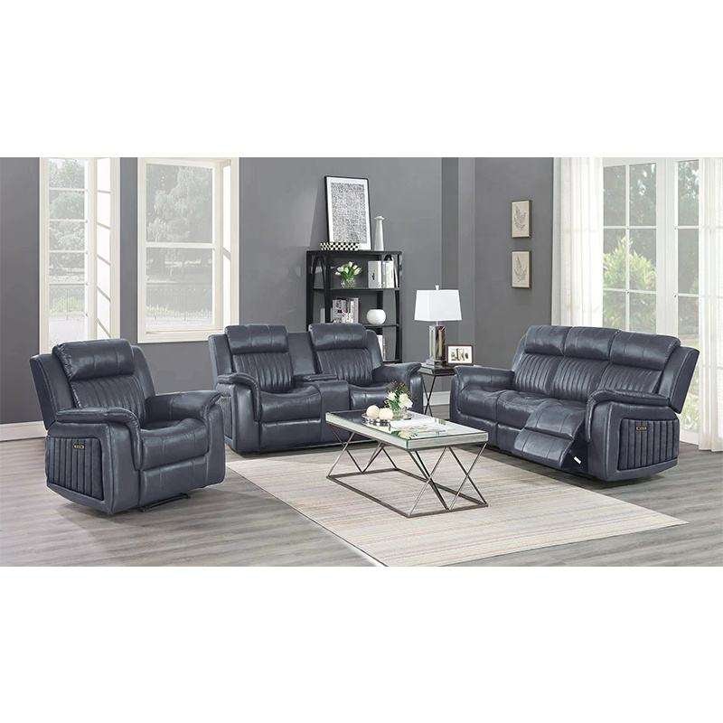 Black Air Leather 3+2+1 Recliner Sofa Hotel Home Office Furniture Luxury Reclining Sectional Sofa Set