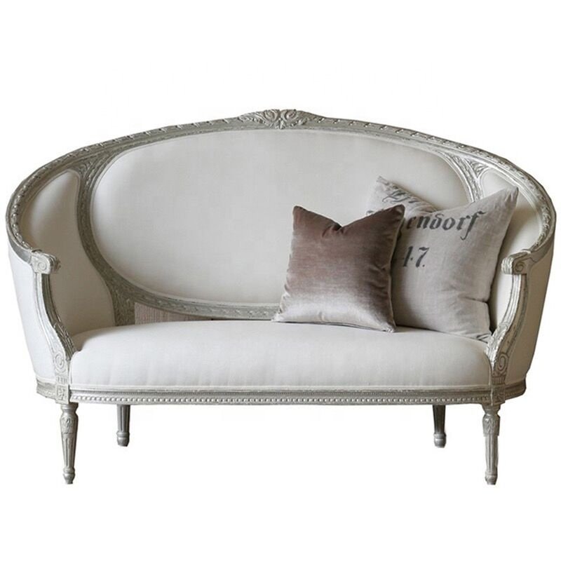 High Quality sitting room French antique classic wood love seat wedding sofa design living