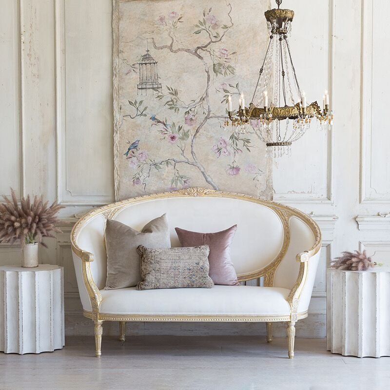 High Quality sitting room French antique classic wood love seat wedding sofa design living