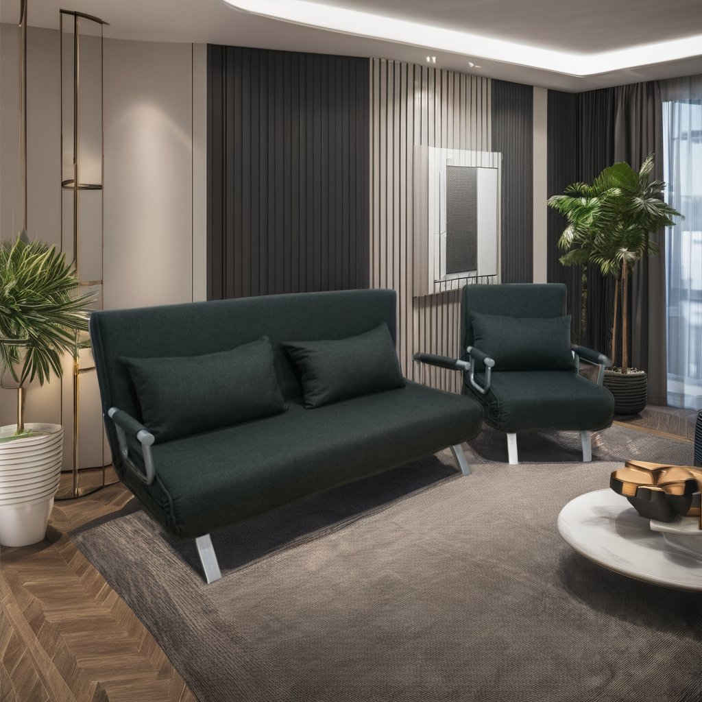 Modern Three-Seater Pull-Out Folding Futon Sofa Bed Full Steel Structure Cheap Fabric Metal Frame Hotels-China Supper Furniture