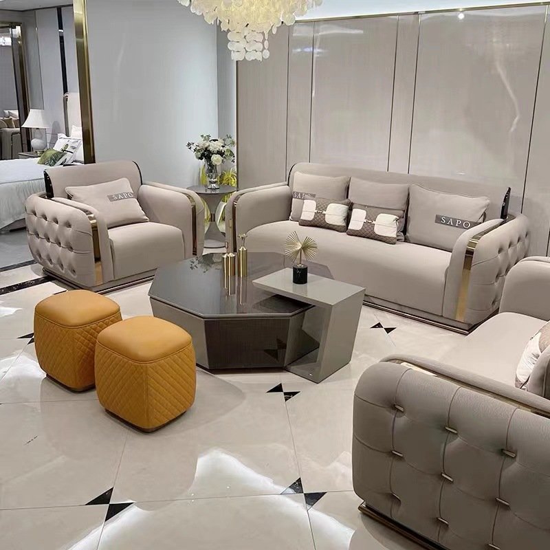 Modern Minimalist Living Room Furniture Sofas Sets ltalia genuine Leather Modualr 1/2/3 Seats Sofa For Home Hotel