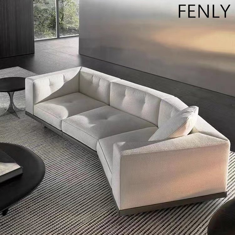 Italian Luxurious Minimalist Fabric Upholstery L Shaped Corner Modular Couch Living Room Sectional Home Villa Bedrooms Outdoor