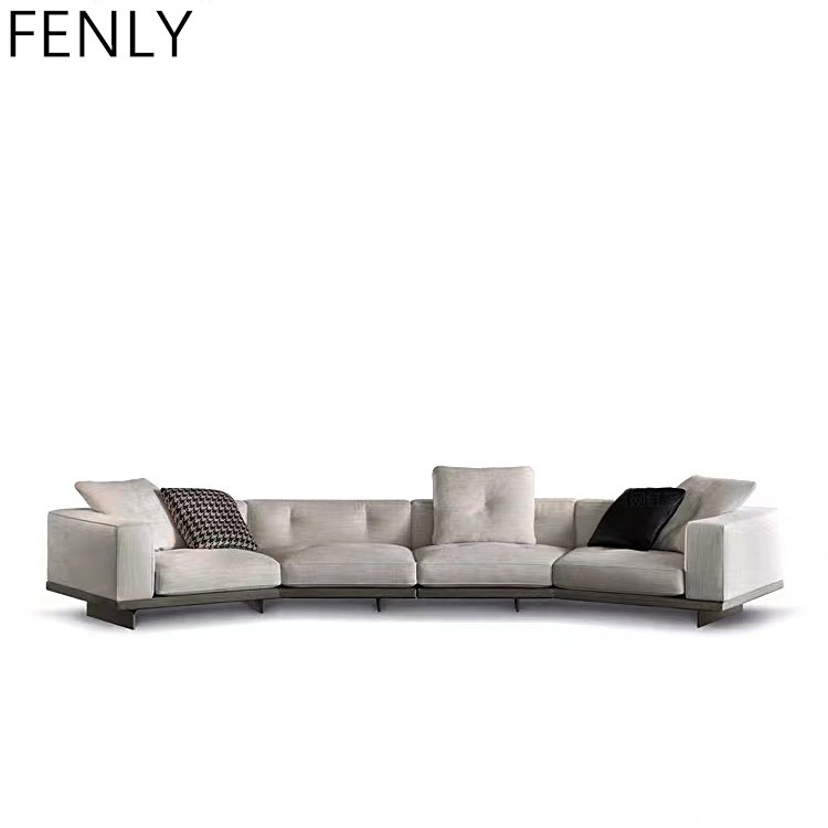 Italian Luxurious Minimalist Fabric Upholstery L Shaped Corner Modular Couch Living Room Sectional Home Villa Bedrooms Outdoor