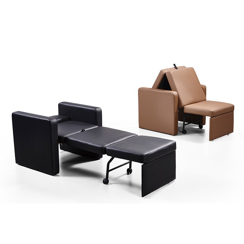 Infusion Center Sleeper Hospital Recliner Chair Vinyl Medical Reclining Sleeper Chair Single Person Medical Recliners
