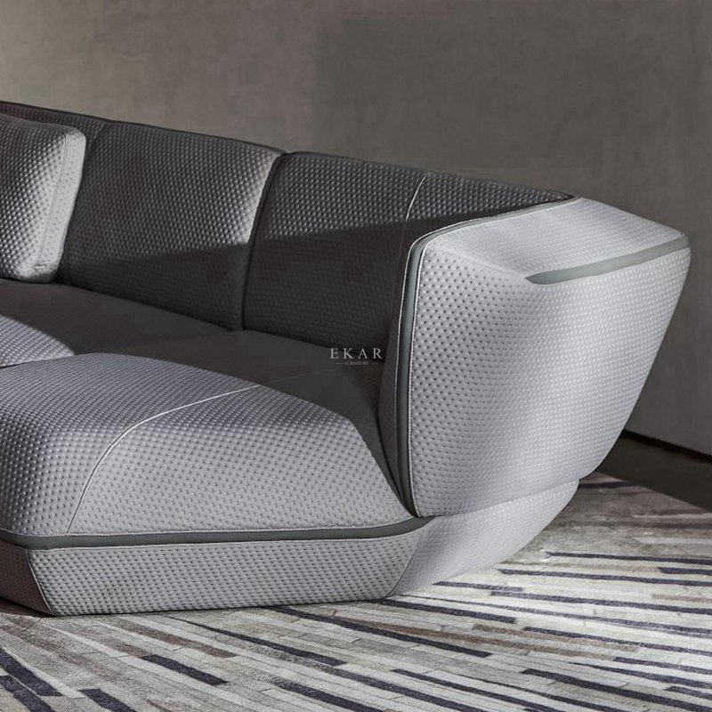 Nordic Design 3 Seater Floor Sofa Luxury L Shape Fabric Wedding Couch Grey Living Room Sofas for Villa