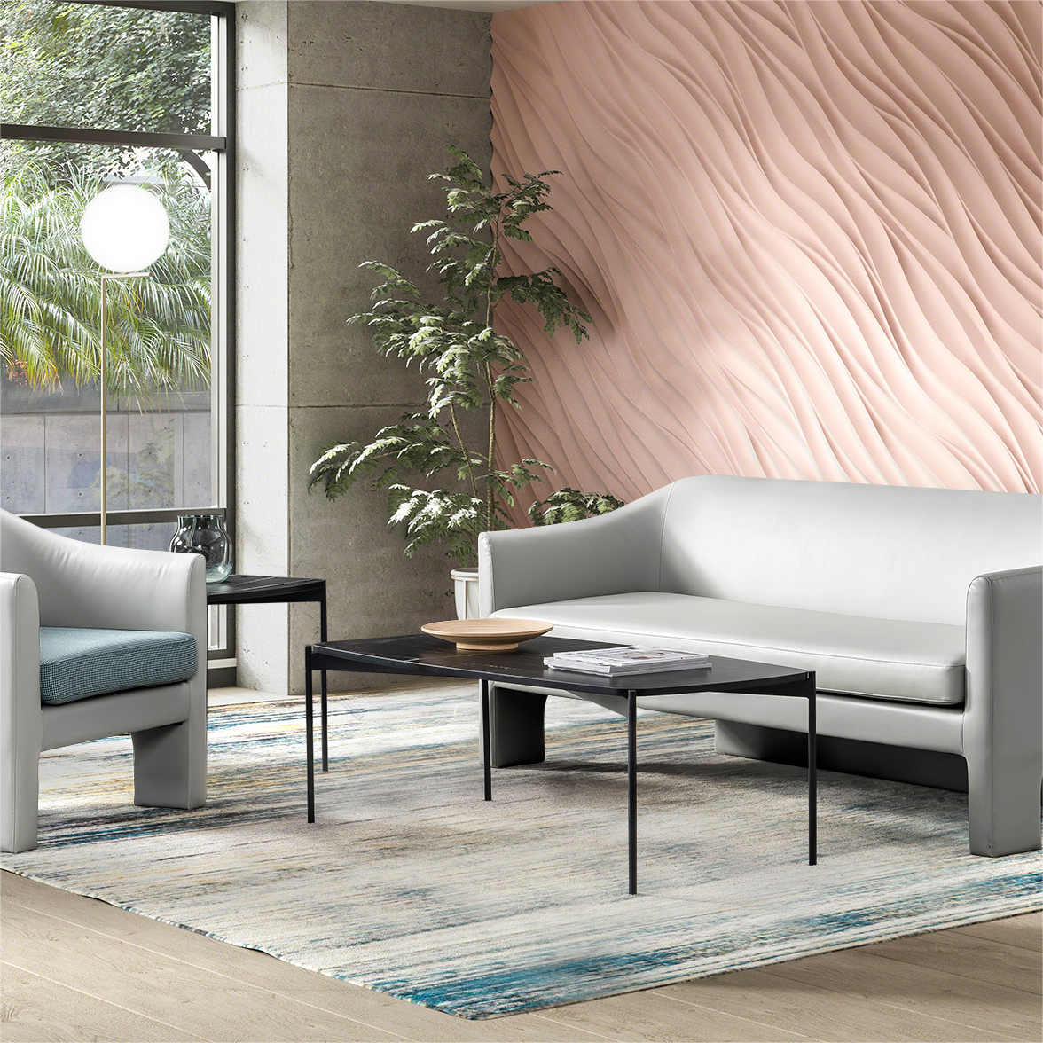 First Class Luxury Modular Office Sofas Modern PU Leather and Fabric Cover for Living Room Hotels and Schools