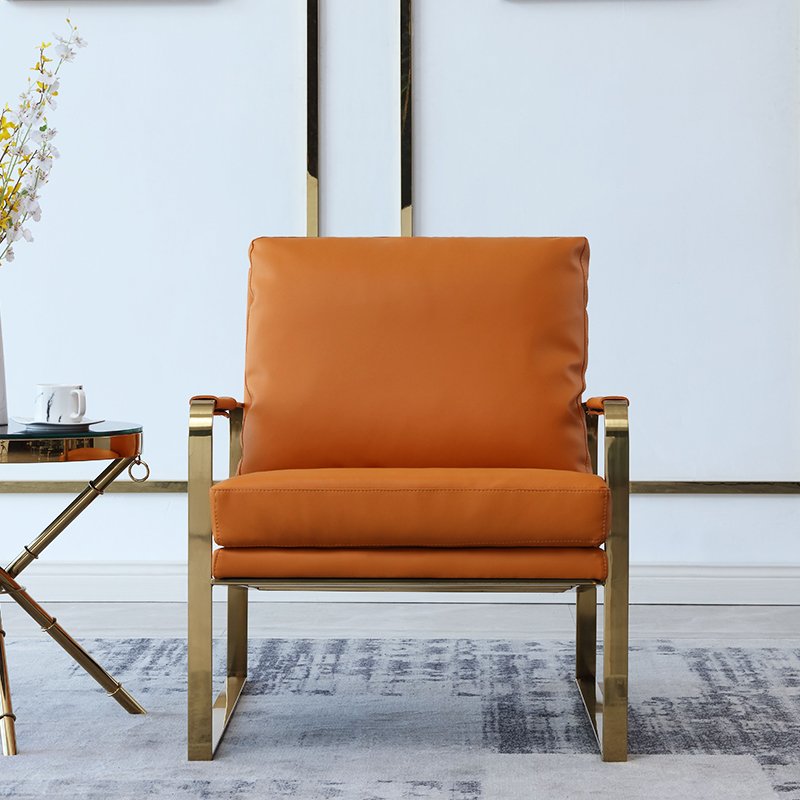 Modern Living Room Luxury Lounge Furniture Single Seat Chairs Vintage Leather Armchair Leisure Sofa Chair