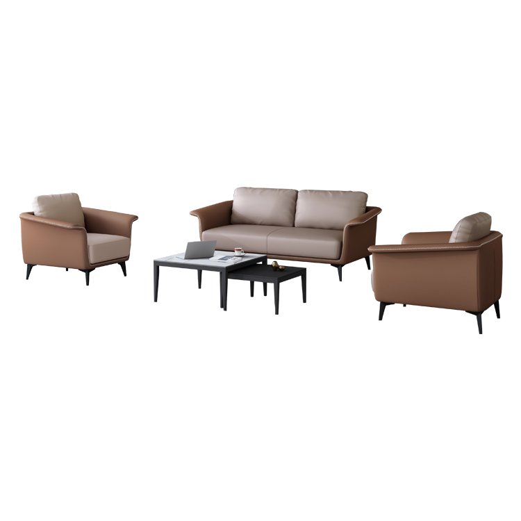 High Quality Modern Executive Grey Best Price Leather Sofa Living Room Sofa Office Sofa(ZB-F379)