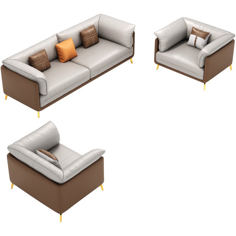 OEM ODM Reception business office sofas 1 2 3 seat leather living room office recliner sofa set