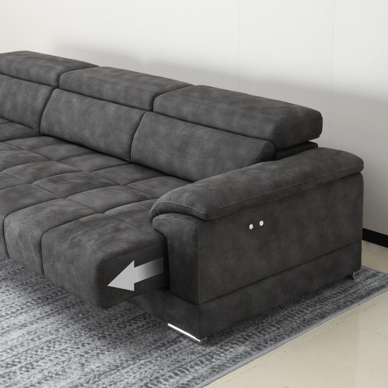 Skin Friendly Fabric Modern Furniture Living Room Sliding Sofa Set Couch Luxury European Fabric Shape Corner Electric Sofa Bed