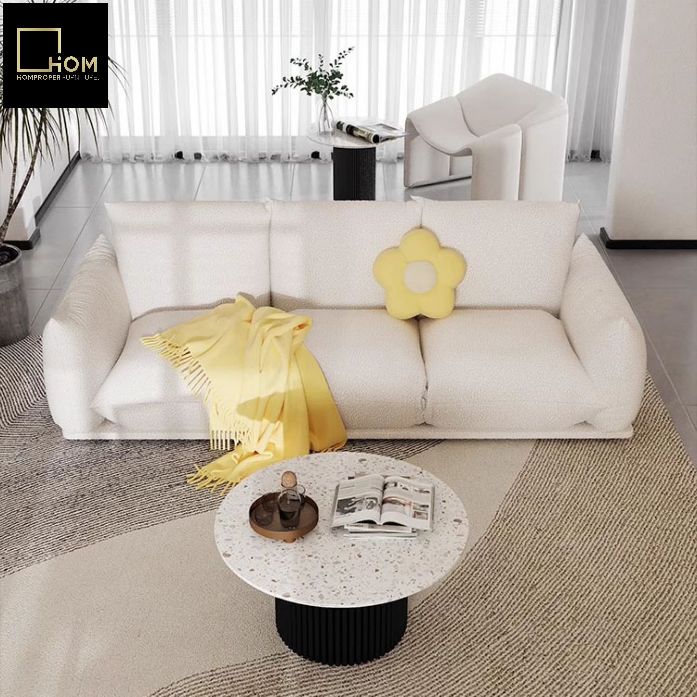Living room designer Japanese cream style small apartment straight fabric sofa Nordic wabisabi small apartment bread combination