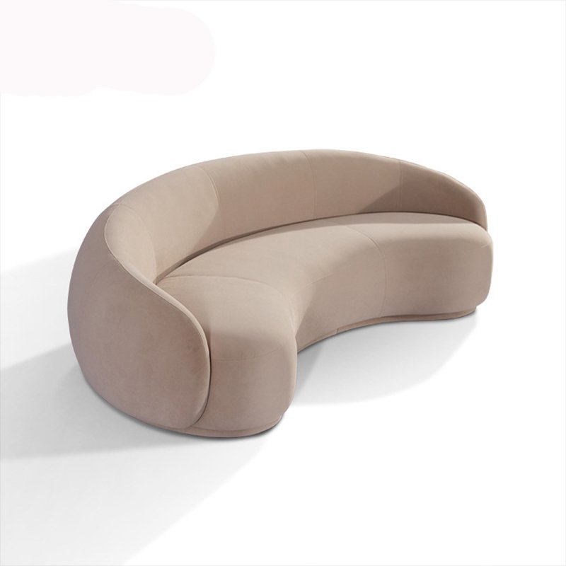 Modern living room white boucle corner couch luxury velvet curved crescent sectional sofa designs semi circle moon shaped sofa
