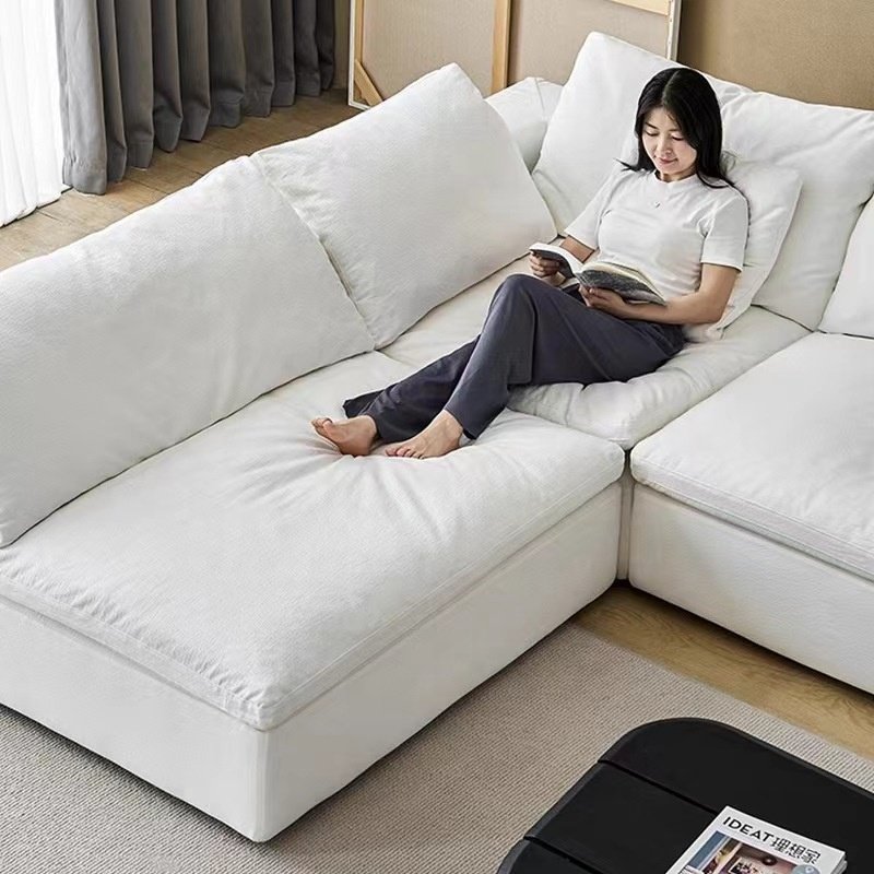 Cloud Sofa Modern Style Sectional Sofa with Feathers Softest Living Room Sofa for Home Furniture