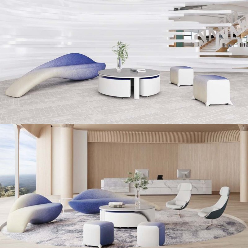 Hotel Public Waiting Area Sectional Flexible Modular Office Sofa Seating Sofa