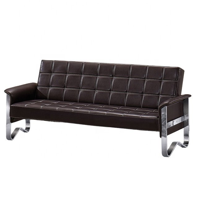 Cheap furniture black leather office room sofa design, modern office couch