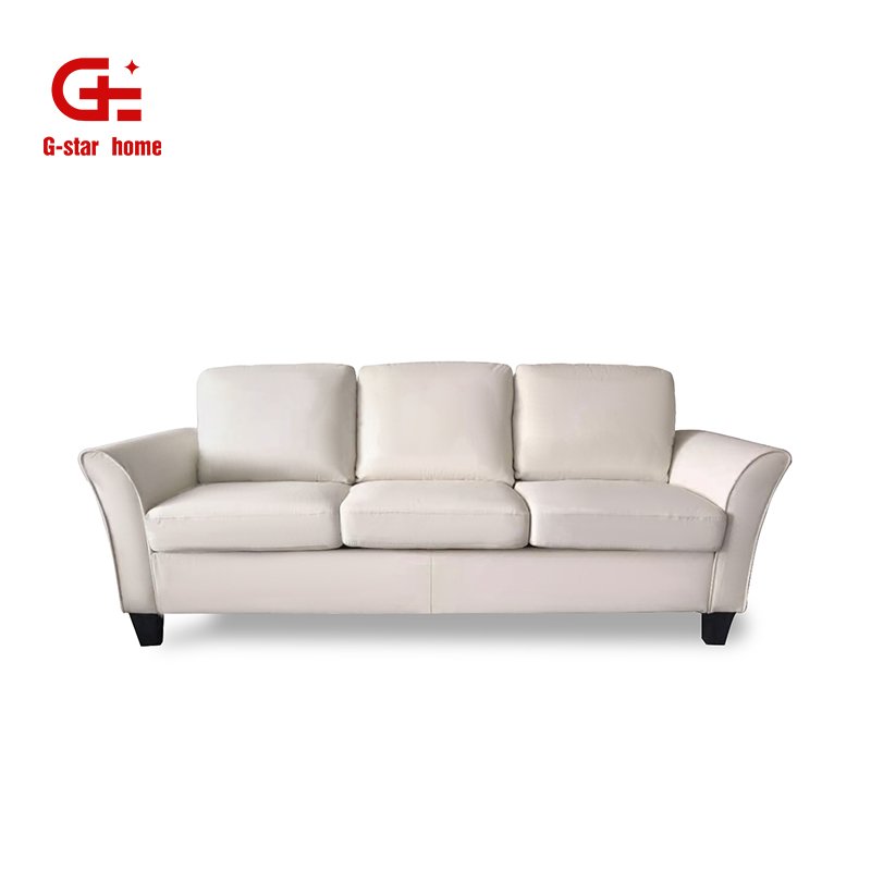 Cheap Price European Design Living Room Sofa Modern 3 Seater Sofa with White Fabric