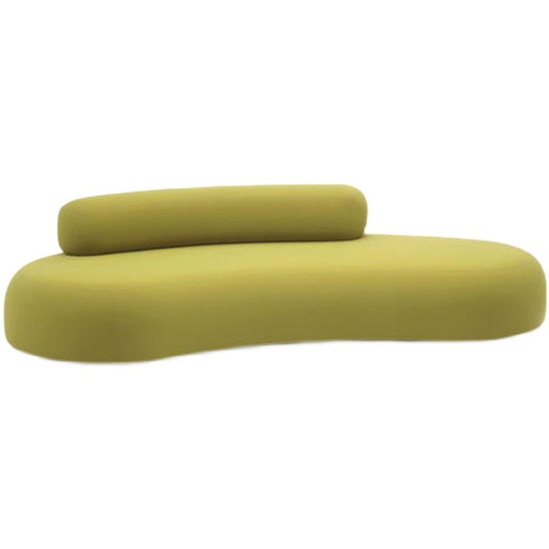 Modern Italian Style Office Reception Sofa Set Curved Fabric Sofa for Small Living Rooms Solid Wood Frame High Resilience Foam