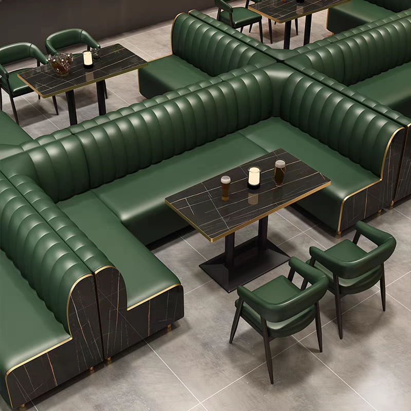 Modern Factory wholesale restaurant furniture dining sofa set cafe dinning table and chair set bar club booth sofa