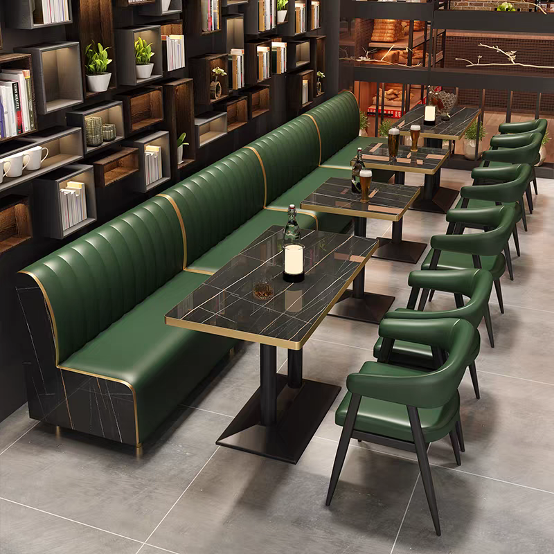 Modern Factory wholesale restaurant furniture dining sofa set cafe dinning table and chair set bar club booth sofa