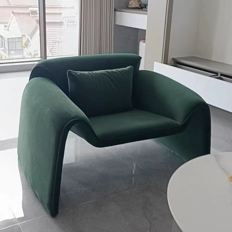 Italian Minimalist Office Reception Sofa Set New Curved Fabric Sofa Creamy Small Living Room Furniture